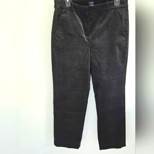 J. Crew NWT Kallie black velvet straight leg pants